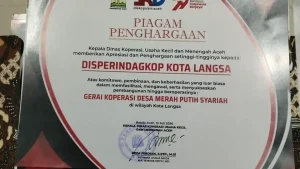 7 Kopdes Merah Putih Syariah Beroperasi di Langsa, Pemko Raih Penghargaan dari Provinsi