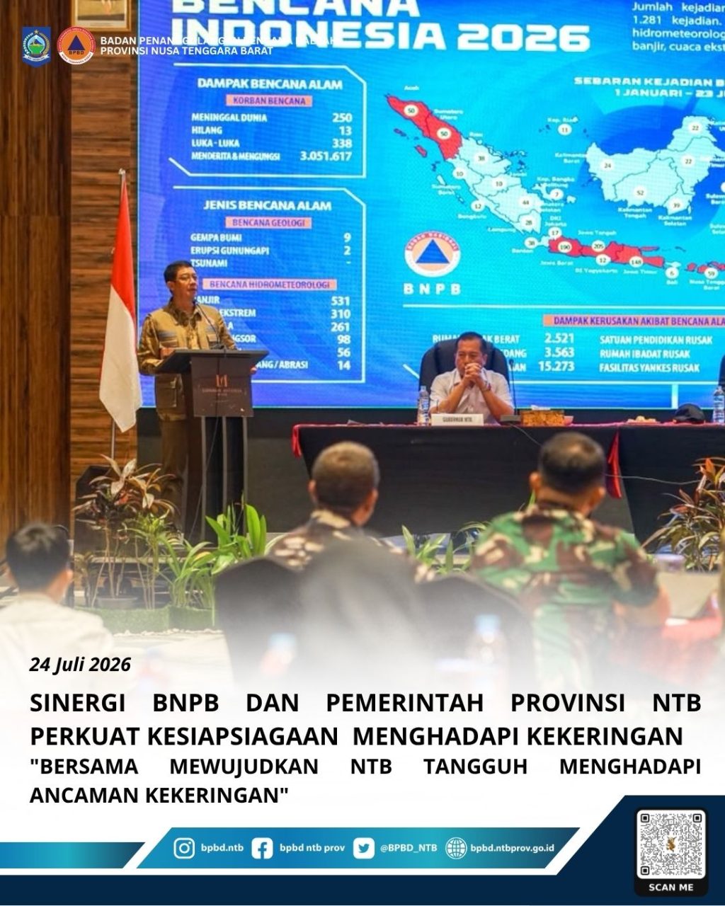 BNPB dan Pemerintah NTB Bersinergi Perkuat Kesiapsiagaan Hadapi Kekeringan