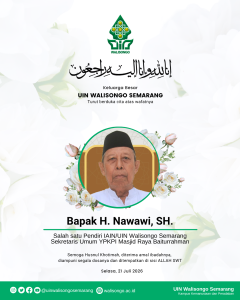 H. Nawawi, S.H., Sang Perintis dan Saksi Sejarah Pendirian UIN Walisongo Semarang Berpulang