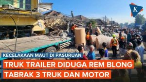 Kecelakaan Beruntun di Pasuruan: Trailer Tabrak Tiga Truk dan Motor, Empat Orang Tewas