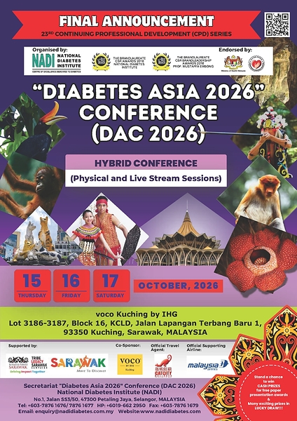 Kuching Jadi Tuan Rumah Konferensi Diabetes Asia 2026, Hadirkan Pakar Terkemuka