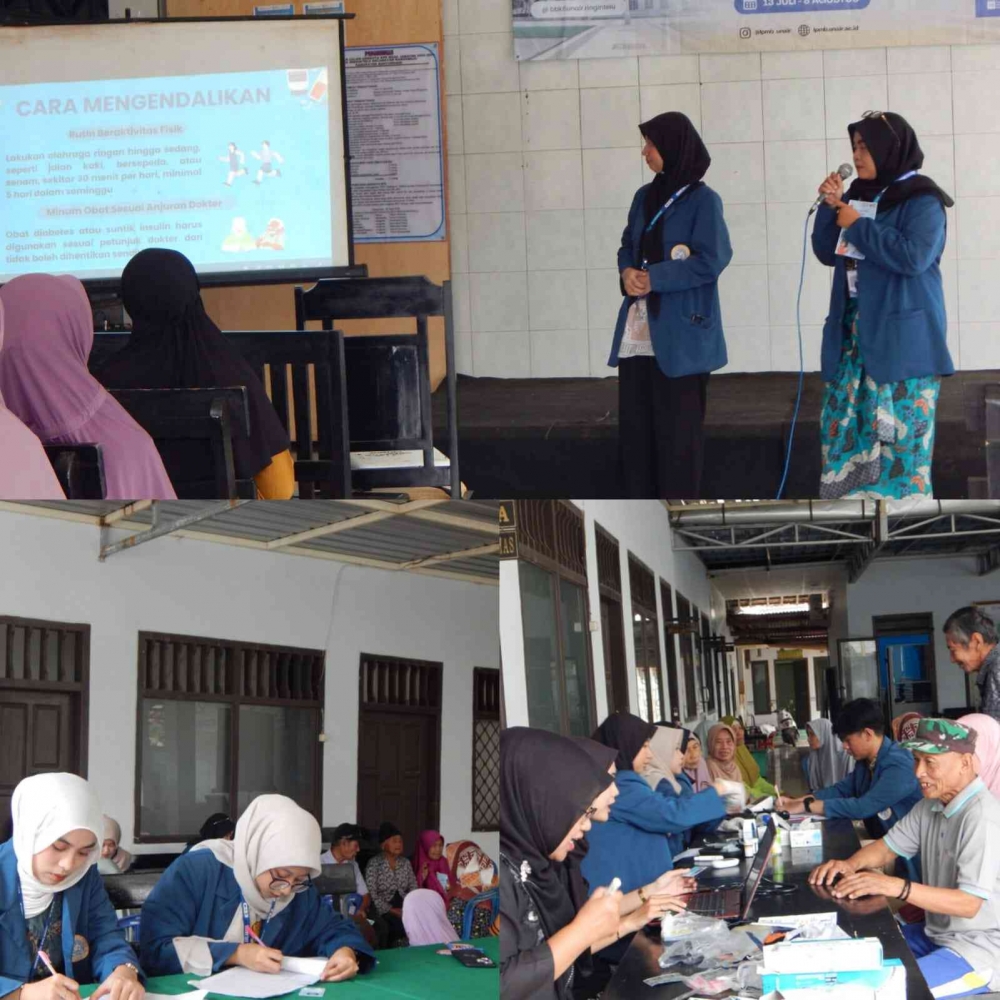 Mahasiswa KKN BBK 8 UNAIR Gelar Penyuluhan Diabetes dan Skrining Penyakit Tidak Menular untuk Deteksi Dini