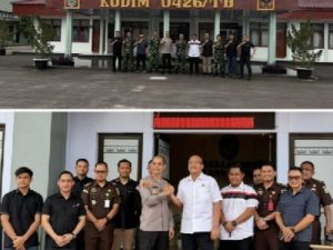 Perkuat Sinergitas TNI-Polri dan Kejaksaan, Kapolres Tulang Bawang Sambangi Kodim dan Kejari
