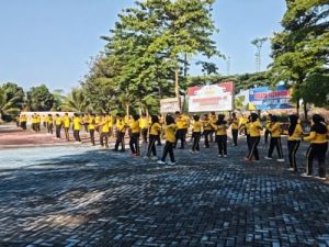 Personel Polres Pesawaran Rutin Olahraga Pagi untuk Jaga Kebugaran