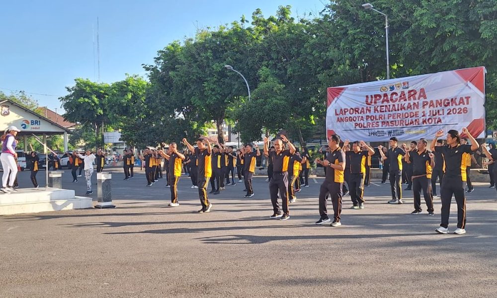 Polres Pasuruan Kota Gelar Olahraga Bersama untuk Tingkatkan Kebugaran dan Kesiapan Fisik Personel