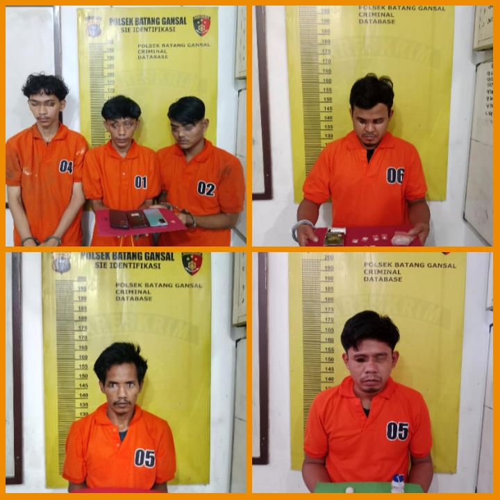 Polsek Batang Gansal Amankan Enam Pengedar Narkoba dalam Kurun Waktu 24 Jam