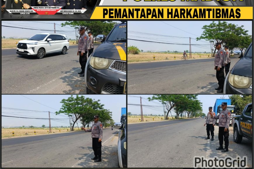 Antisipasi Kriminalitas dan Kecelakaan, Polsek Balerejo Laksanakan Patroli Strong Point di Jalur Madiun-Surabaya
