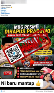 Bantahan Keras: Hoaks Penghapusan Program MBG oleh Presiden Prabowo dan Penggantian dengan Uang Tunai