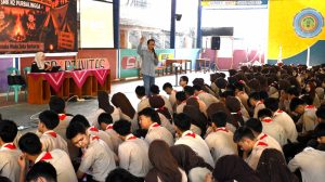 Bawaslu Purbalingga Ajak 560 Siswa SMKN 2 Tolak Politik Uang dan Kawal Demokrasi