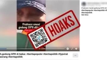 Beredar Video Hoax Klaim Prabowo Marah Besar Terkait Kebakaran Gedung DPR