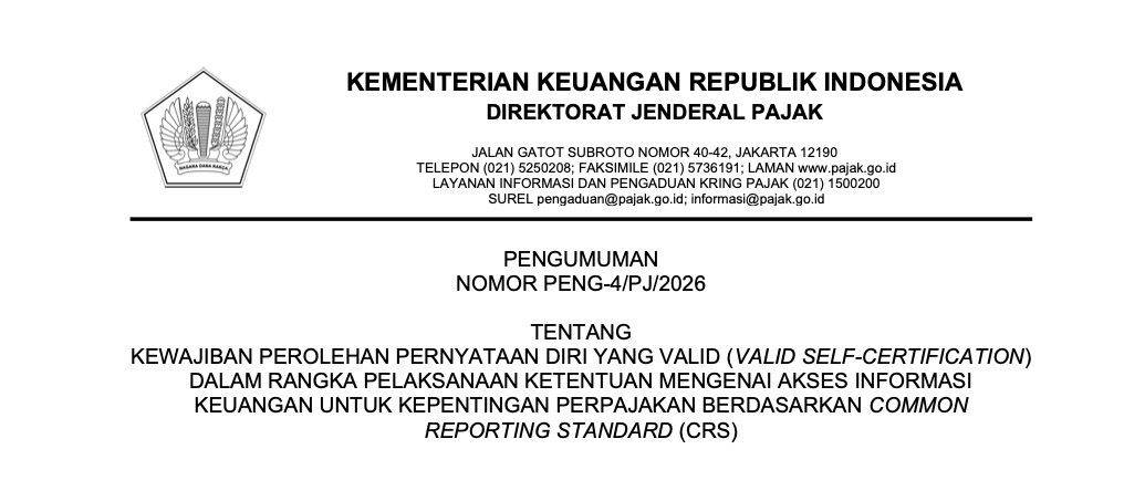 DJP Mewajibkan Lembaga Keuangan Mendapatkan Validasi Self-Certification dari Nasabah