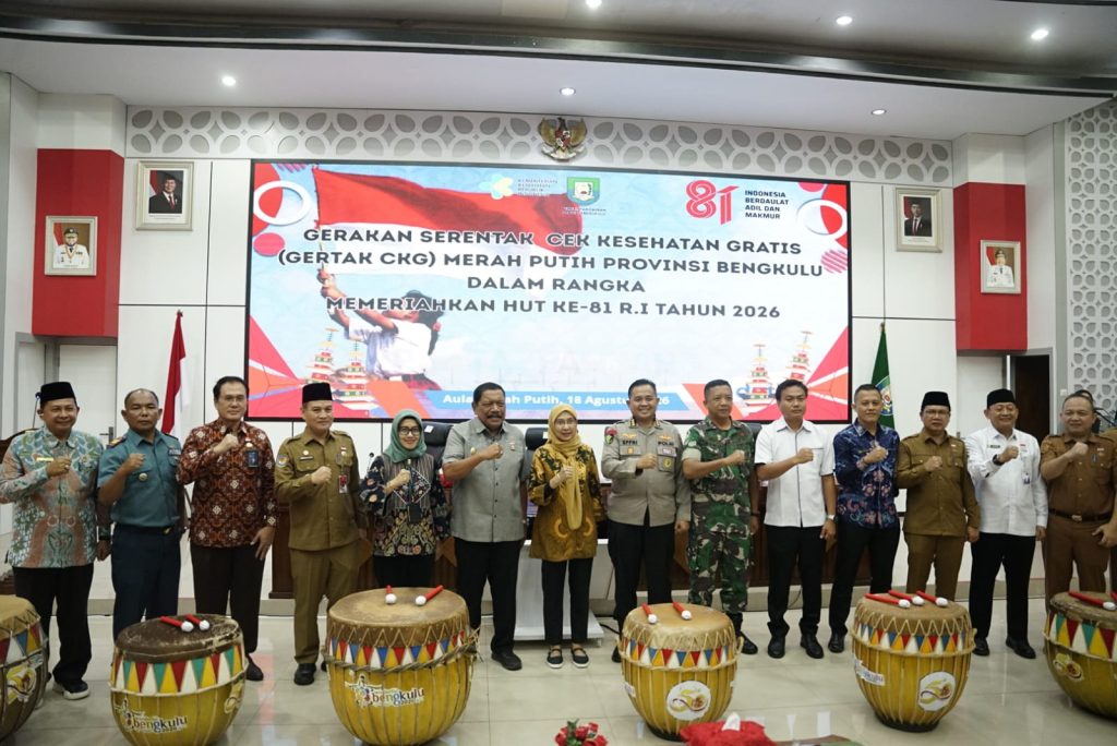 Dukung Deteksi Dini Penyakit, Kabiddokes Polda Bengkulu Hadiri Pencanangan GERTAK CKG Merah Putih