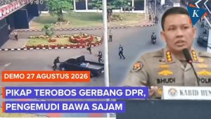 Insiden Demo 27 Agustus: Pikap Terobos Gerbang DPR, Sopir Bawa Sajam dan Diduga Hendak Tabrak Petugas