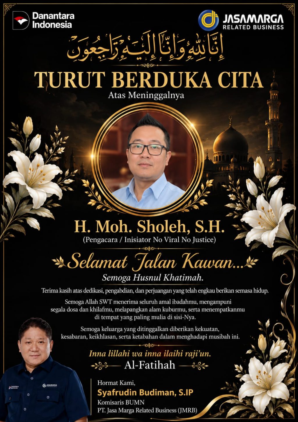 Kepergian Cak Sholeh, Pengacara Viral yang Perjuangkan Keadilan Rakyat
