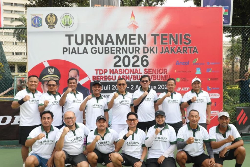 Perkuat Kebersamaan Lewat Tenis, Kementerian ATR/BPN Ikuti Turnamen Piala Gubernur DKI Jakarta 2026