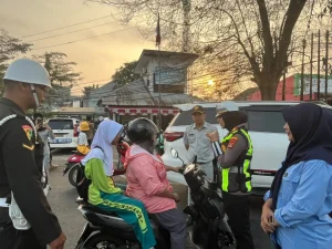 Polres Lampung Utara Gelar Operasi Gabungan Tertib Pajak dan Lalu Lintas di Tugu Payan Mas