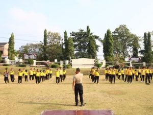 Polres Lampung Utara Terapkan Rutinitas Olahraga Bersama untuk Jaga Kebugaran Personel