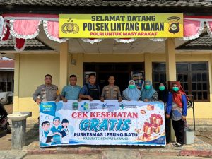 Polsek Lintang Kanan Bersama Puskesmas Lesung Batu Gelar Pemeriksaan Kesehatan Gratis untuk Personel
