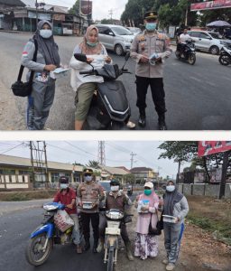 Polsek Tanjung Batu dan Puskesmas Bagikan Masker Gratis untuk Pengguna Jalan