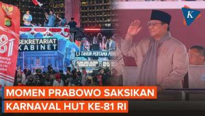 Prabowo Beri Hormat pada Konvoi Karnaval HUT ke-81 RI, Terima Ompreng MBG