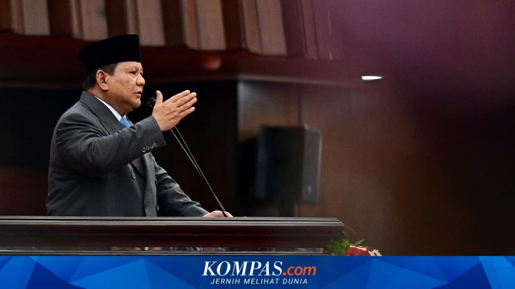 Prabowo Sampaikan Pidato Kenegaraan di DPR pada 14 Agustus Menjelang HUT Ke-81 RI