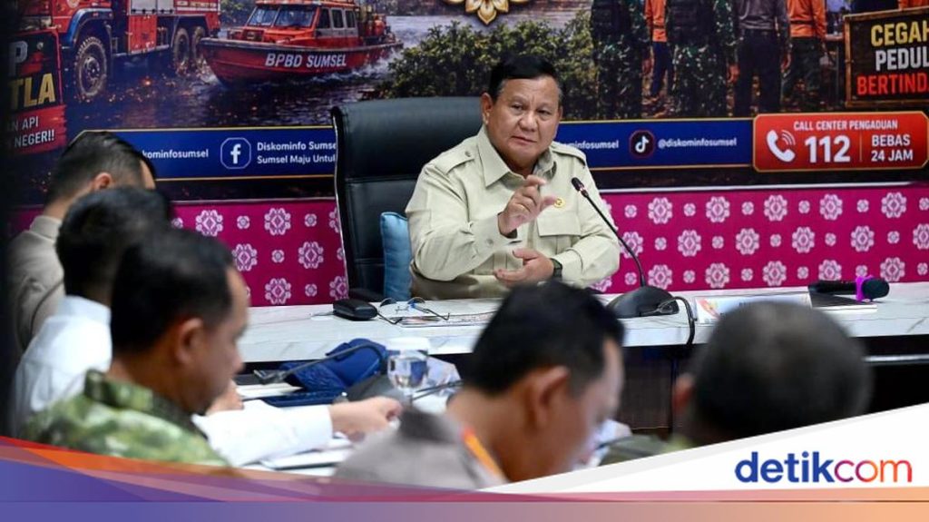 Prabowo Siapkan 1.000 Perwira TNI-Polri dan Dorong Inovasi Penanganan Karhutla di Sumsel