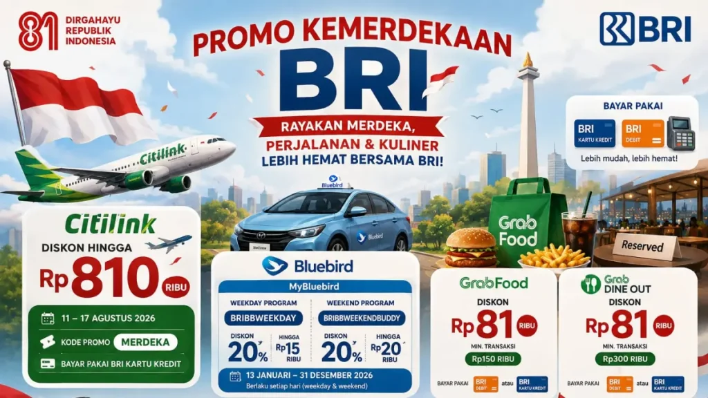Rayakan HUT ke-81 RI, BRI Hadirkan Promo Spesial Travel dan Kuliner untuk Nasabah