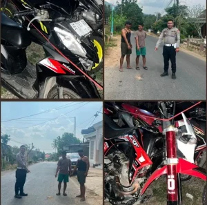 Sat Lantas Polres Pesawaran Lakukan Olah TKP Kecelakaan Motor di Jalur Way Ratai Kedondong