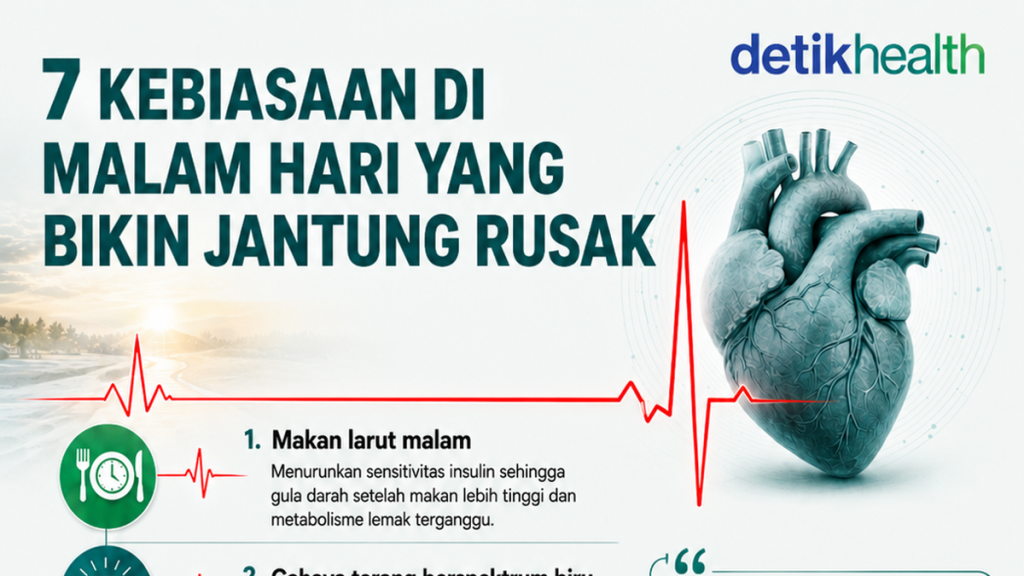 7 Kebiasaan Malam yang Merusak Jantung, Sering Diabaikan