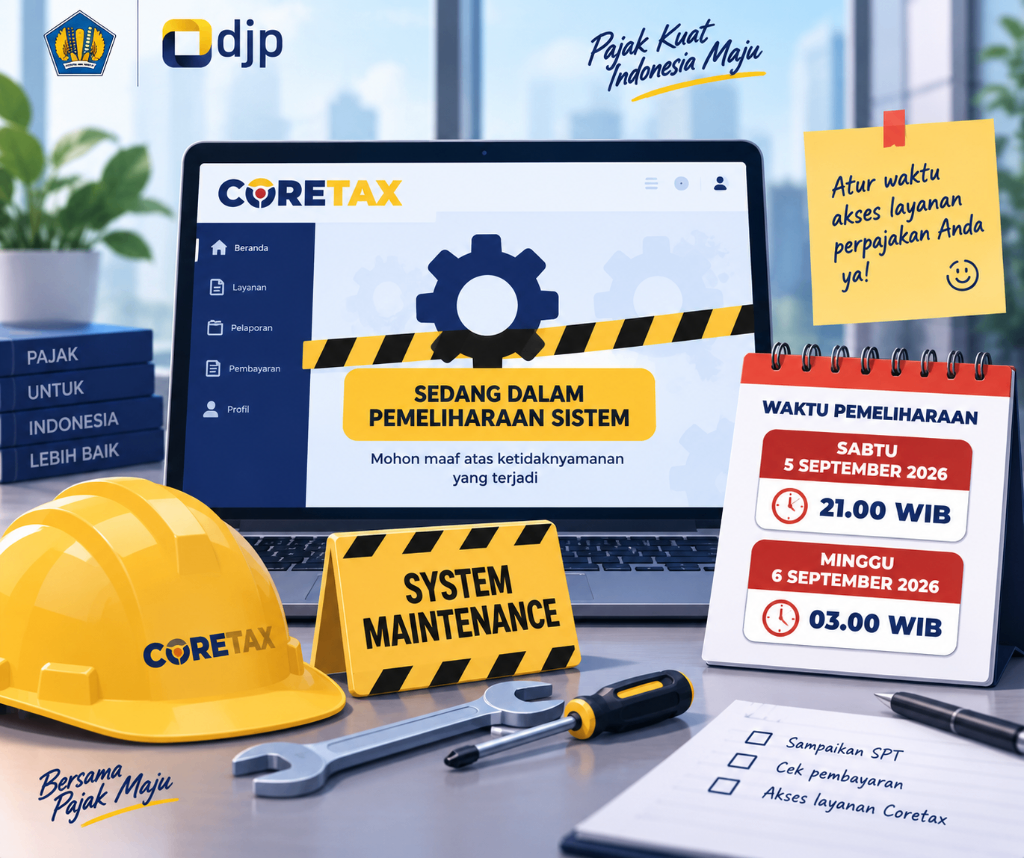 Coretax DJP Alami Pemeliharaan pada 5-6 September 2026, Layanan Offline Selama Enam Jam