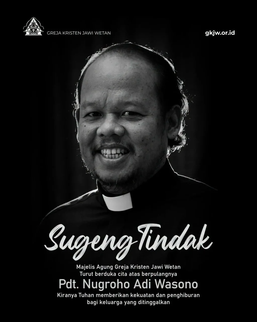 Keluarga Besar GKJW Berduka: Pdt. Nugroho Adi Wasono, S.Si. Telah Berpulang
