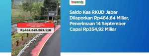 RKUD Jabar Catat Saldo Kas Rp464,64 Triliun, Penerimaan 14 September Tembus Rp354,92 Miliar